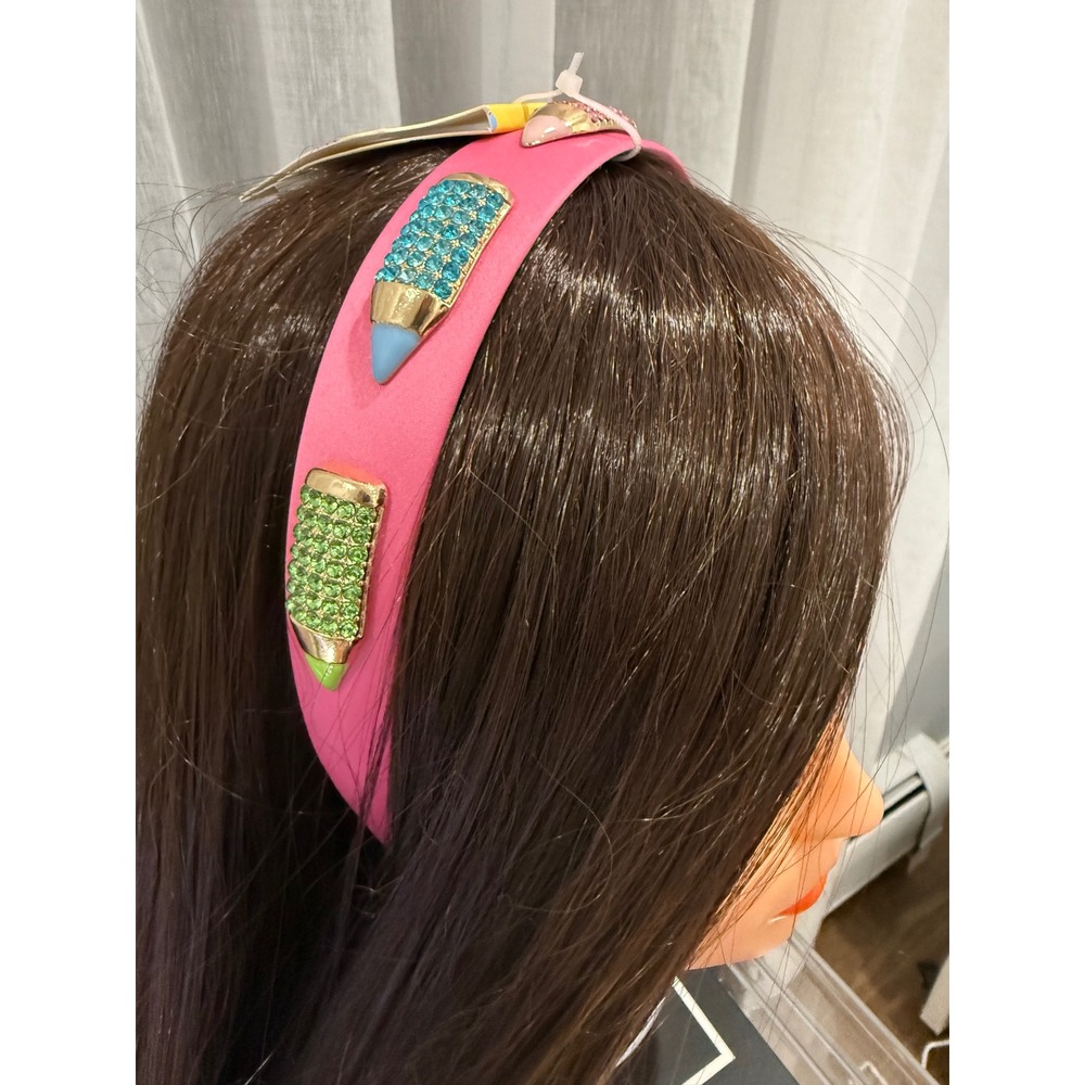 Piper K Kids Cute Pink Headband‎ Rhinestone Pencil Charms Fun School Accessory